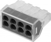 Клемма СВЕТОЗАР 49170-8 соединительная, 8-и проводная, 400В, 24А, 0,75-2,5мм2, 2шт Клемма СВЕТОЗАР 49170-8 соединительная, 8-и проводная, 400В, 24А, 0,75-2,5мм2, 2шт