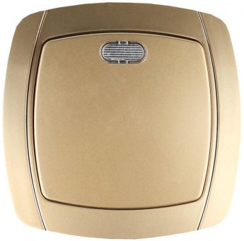 Выключатель СВЕТОЗАР SV-54231-GM "АКЦЕНТ" одноклавишный в сборе, с подсветкой, цвет золотой металлик, 10А/~250В Выключатель СВЕТОЗАР SV-54231-GM "АКЦЕНТ" одноклавишный в сборе, с подсветкой, цвет золотой металлик, 10А/~250В