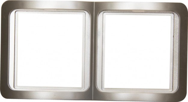 Панель СВЕТОЗАР SV-54147-GM "ГАММА" накладная, вертикальная, цвет золотой металлик, 2 гнезда