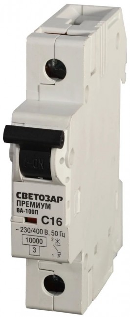 Выключатель автоматический СВЕТОЗАР SV-49031-06-C "ПРЕМИУМ" 1-полюсный, 6 A, "C", откл. сп. 10 кА, 230 / 400 В