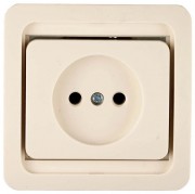 Розетка СВЕТОЗАР SV-54100-B "ГАММА" одинарная, цвет бежевый, 16А/~250В