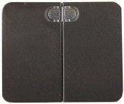 Выключатель СВЕТОЗАР SV-54135-DM "ГАММА" с подсветкой, двухклавишный, без вставки и рамки, цвет темно-серый металлик, 10A/~250B