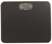 Выключатель СВЕТОЗАР SV-54131-DM "ГАММА" с подсветкой, одноклавишный, без вставки и рамки, цвет темно-серый металлик, 10A/~250B