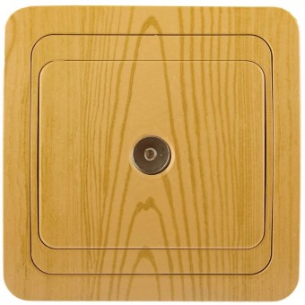 Розетка СВЕТОЗАР SV-54115-A "ГАММА" телевизионная, цвет ольха