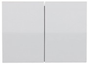 Выключатель СВЕТОЗАР SV-54434-SM "ЭФФЕКТ" двухклавишный, без вставки и рамки, цвет светло-серый металлик, 10A/~250B