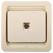 Розетка СВЕТОЗАР SV-54117-B "ГАММА" телефонная одинарная, цвет бежевый