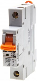Выключатель автоматический СВЕТОЗАР SV-49071-25-C 1-полюсный, 25 A, "C", откл. сп. 10 кА, 230 / 400 В