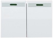 Выключатель СВЕТОЗАР SV-54435-W "ЭФФЕКТ" двухклавишный, с эффектом свечения, без вставки и рамки, цвет белый, 10A/~250B