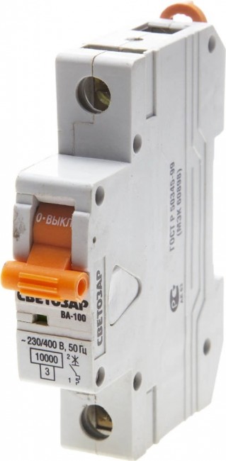 Выключатель автоматический СВЕТОЗАР SV-49071-40-C 1-полюсный, 40 A, "C", откл. сп. 10 кА, 230 / 400 В