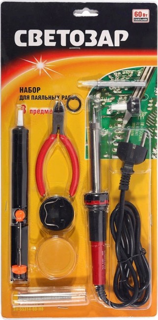 Набор для паяльных работ СВЕТОЗАР SV-55314-60-H8, 8 предметов Набор для паяльных работ СВЕТОЗАР SV-55314-60-H8, 8 предметов