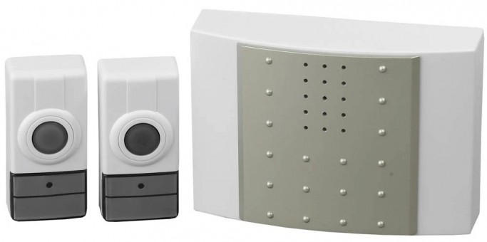 Звонок СВЕТОЗАР SV-58062-2 "ЛИРА" радиочастотный беспроводной, 16 мелодий, 2 кнопки, 4,5В Звонок СВЕТОЗАР SV-58062-2 "ЛИРА" радиочастотный беспроводной, 16 мелодий, 2 кнопки, 4,5В